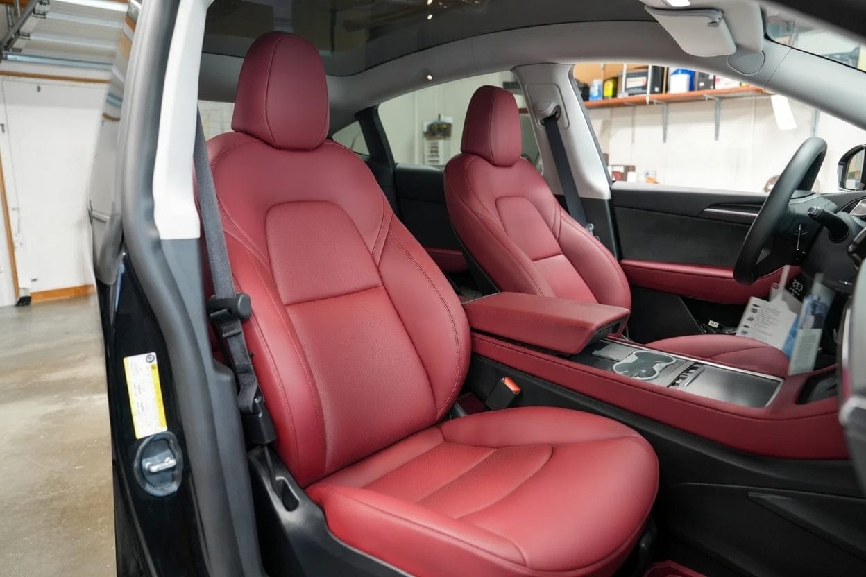 Customer photo review of Nappa Vegan Leather Full Seat Covers for Tesla Model 3/Y/S/X
