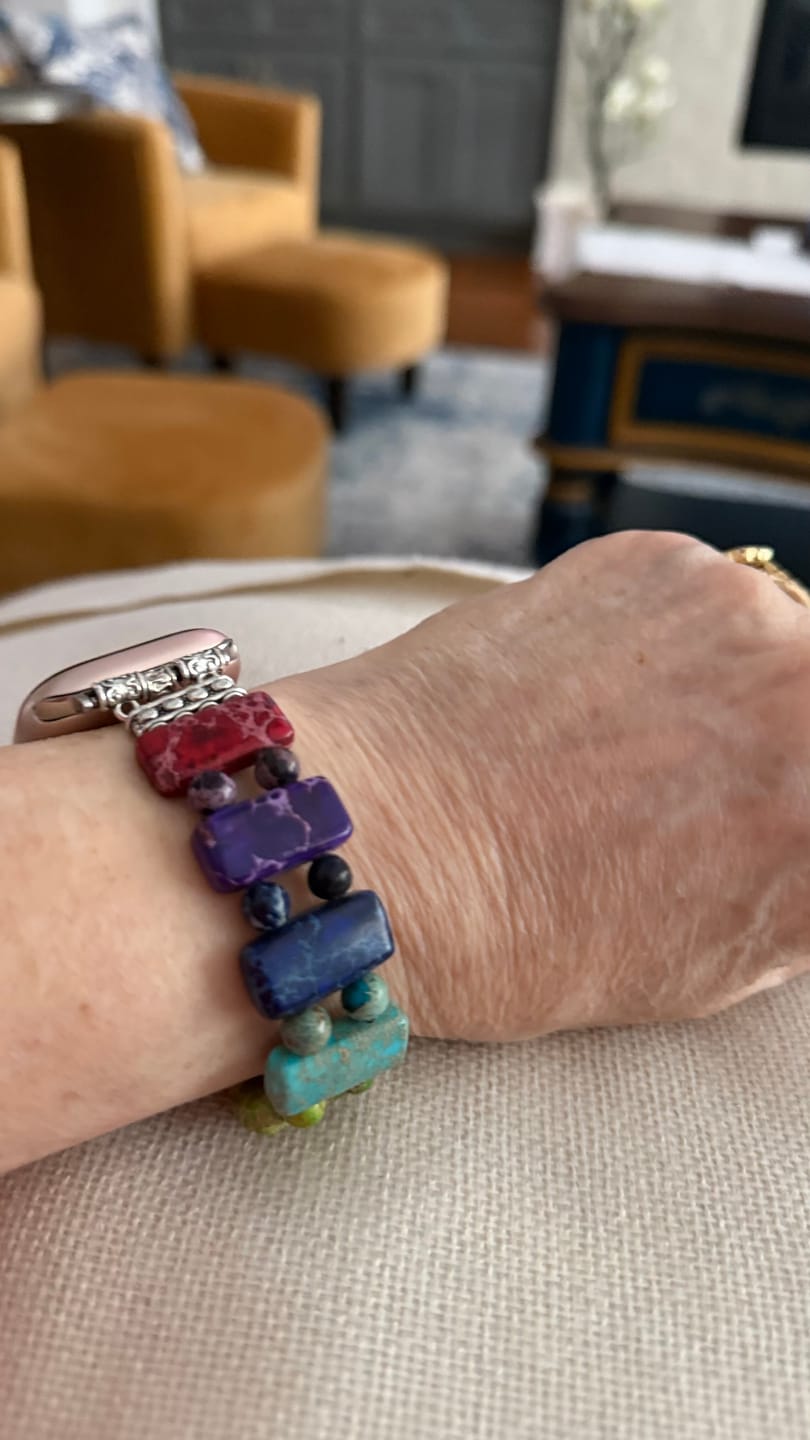 Customer photo review of Sacred Chakra Stretch Apple Watch Strap