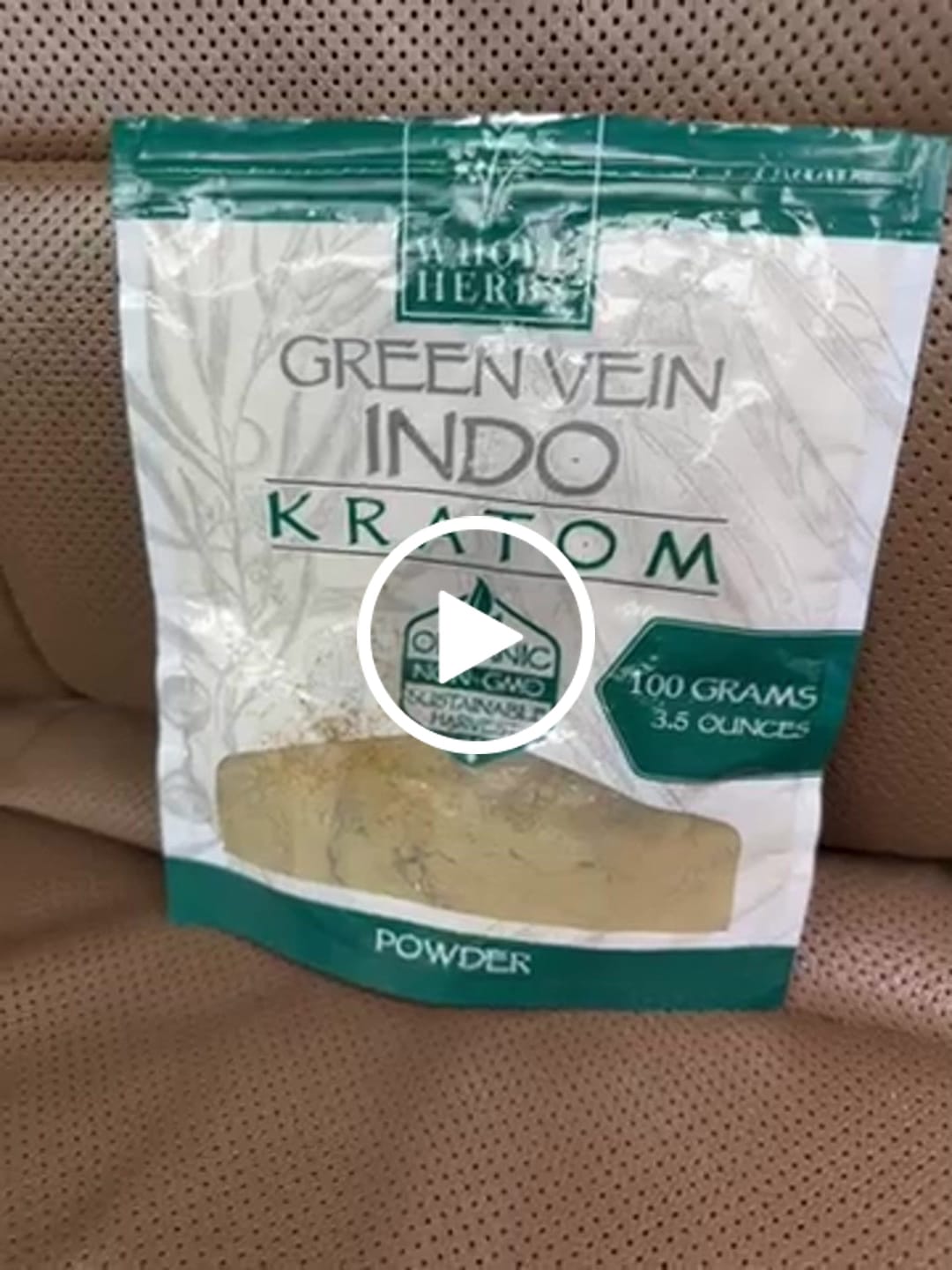 Customer video review of Whole Herbs Green Vein Indo Kratom Powder