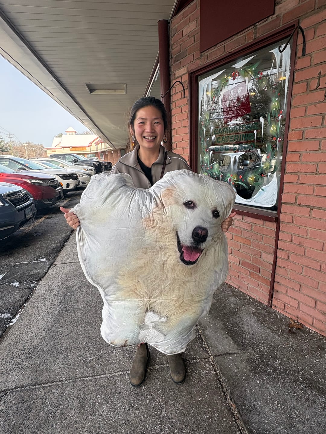 Customer photo review of Custom Dog Shaped Memorial Pillow for Pet Owners from Your Pet Picture