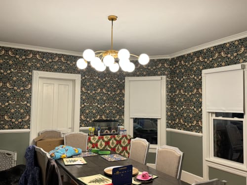 Customer photo review of Blossom 12-Light Opal Glass Bubble Semi Flush Chandelier