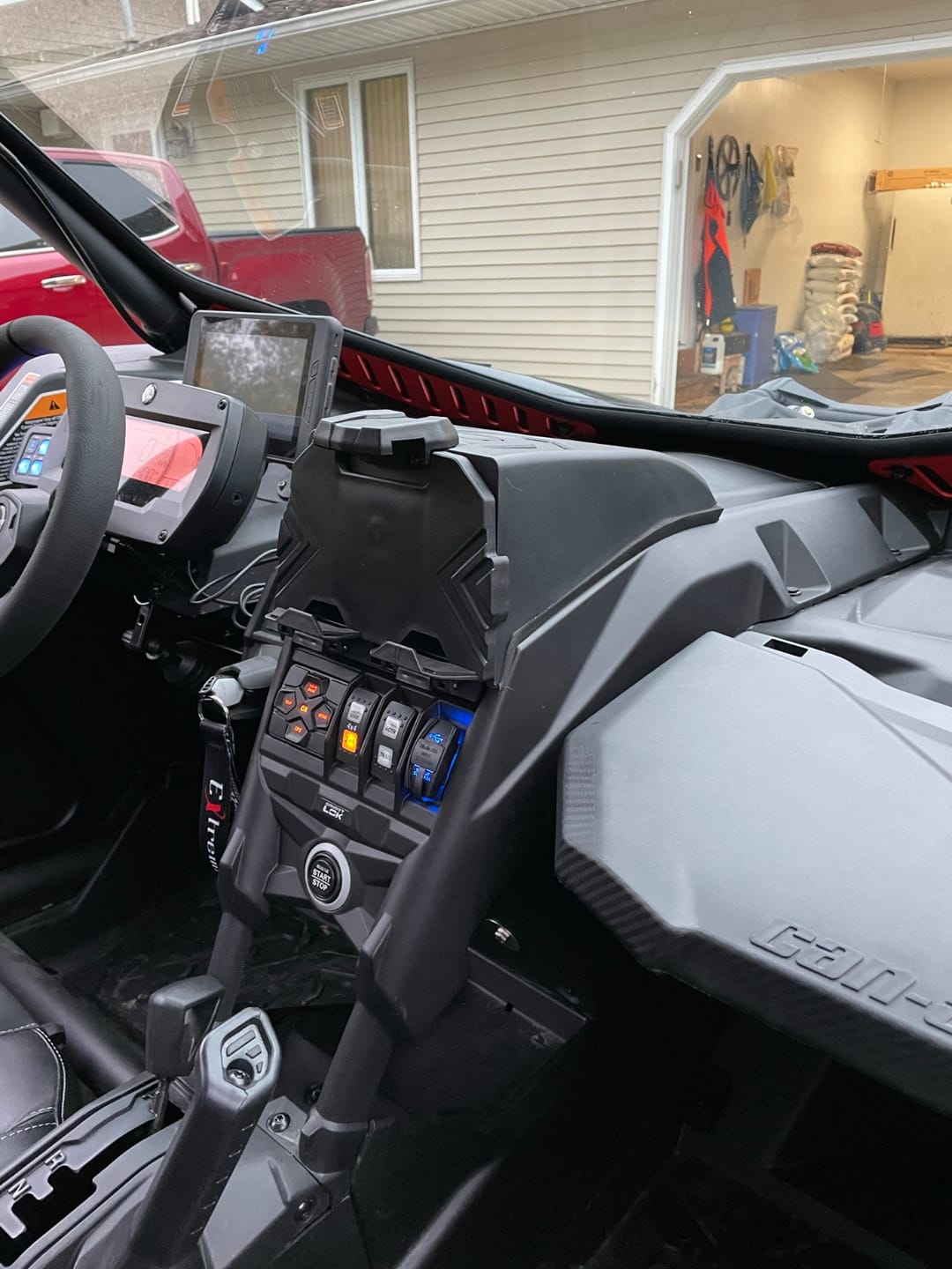 Customer photo review of Tablet Holder With Storage Box for Can Am Maverick X3/Max