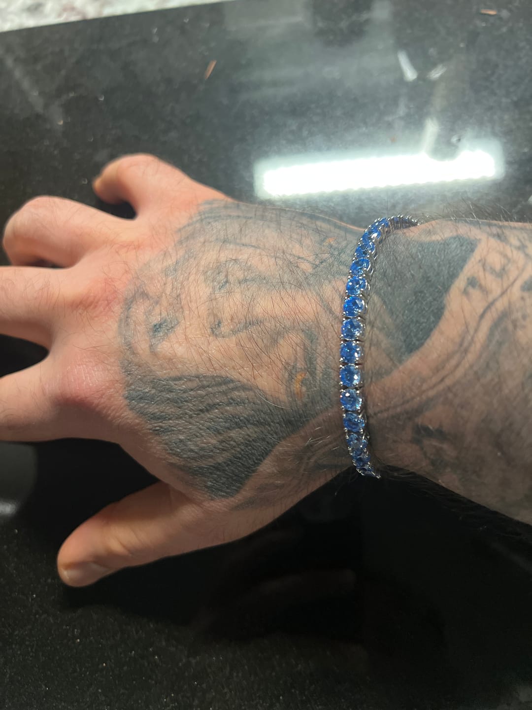 Customer photo review of 5mm Tennis Bracelet - Blue Sapphire