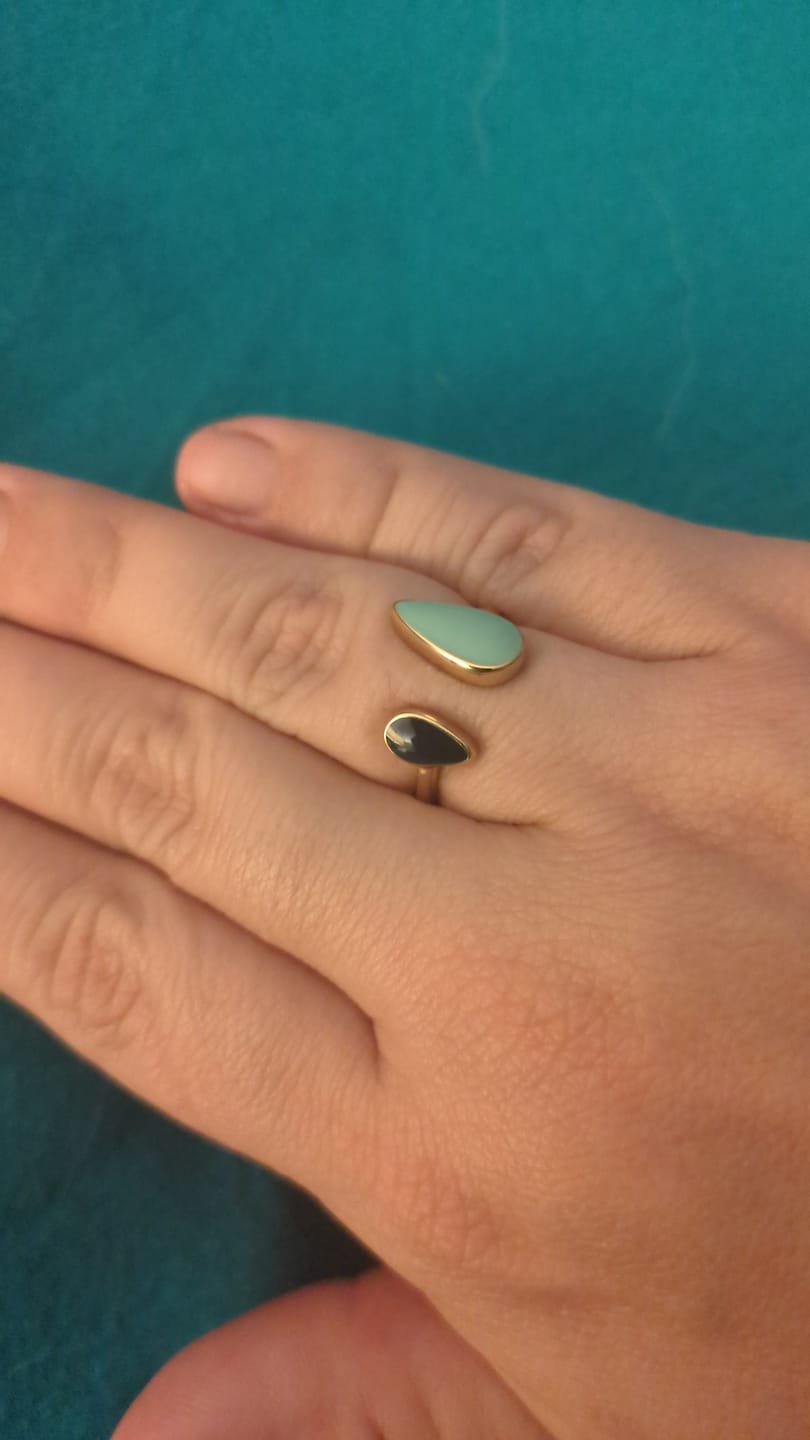 Customer photo review of Aquamarine Teardrop Ring