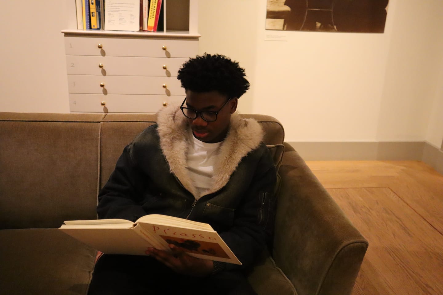 Customer photo review of Faux Fur Lined Acid Wash Bomber Jacket | Inflation Streetwear