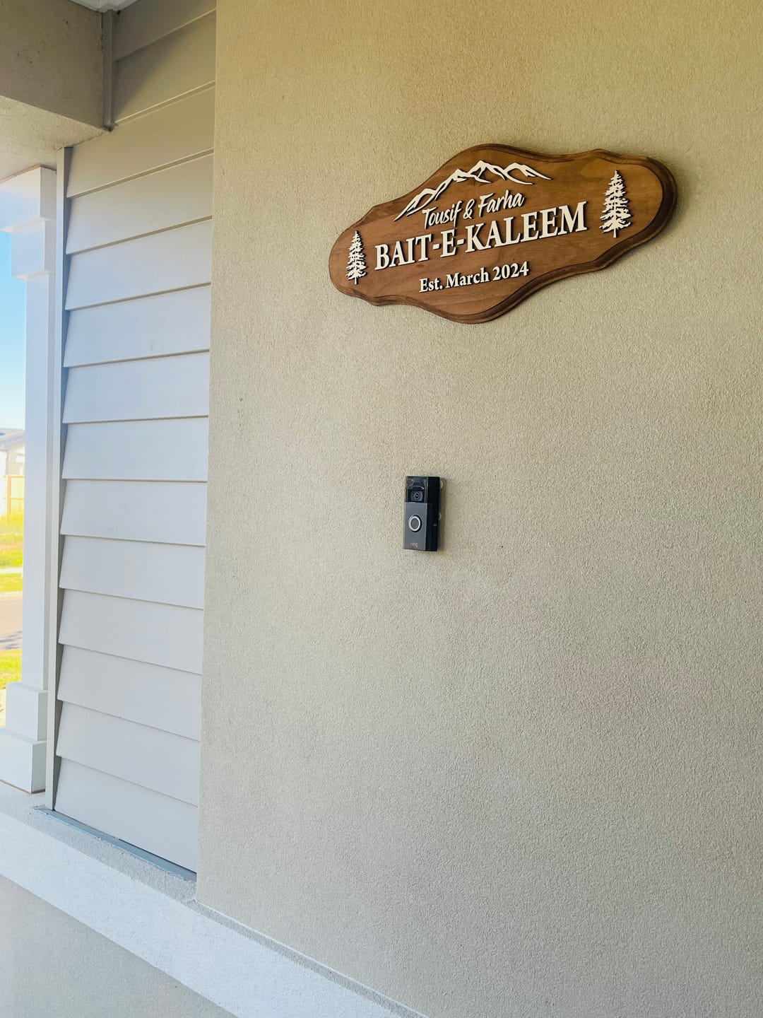 Customer photo review of Mountain Family Name Sign