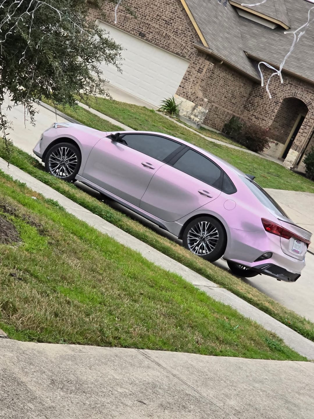 Customer photo review of Candy Metallic Gray Pink Vinyl Wrap