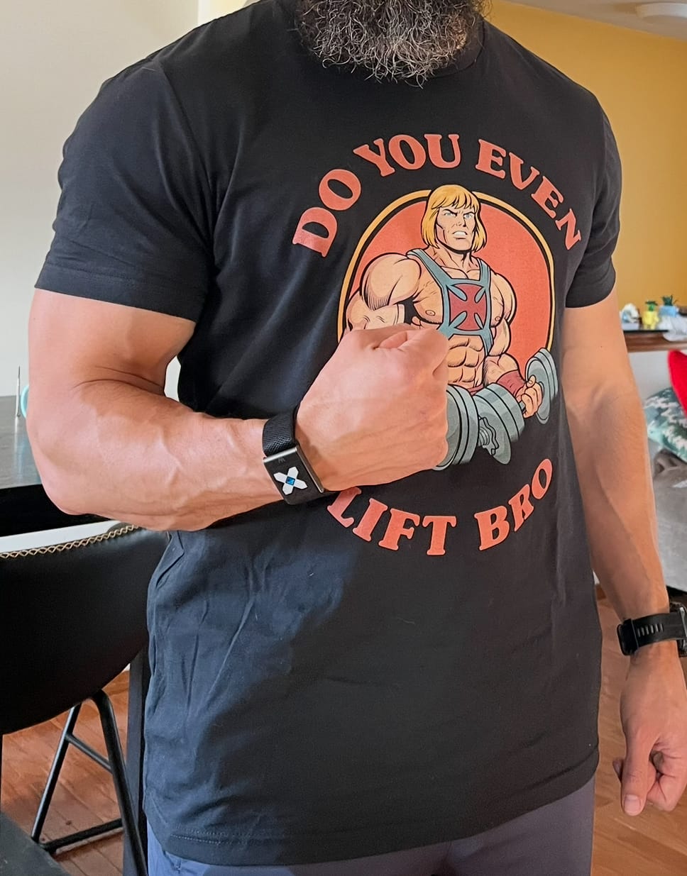 Customer photo review of Do You Even Lift Bro T-Shirt