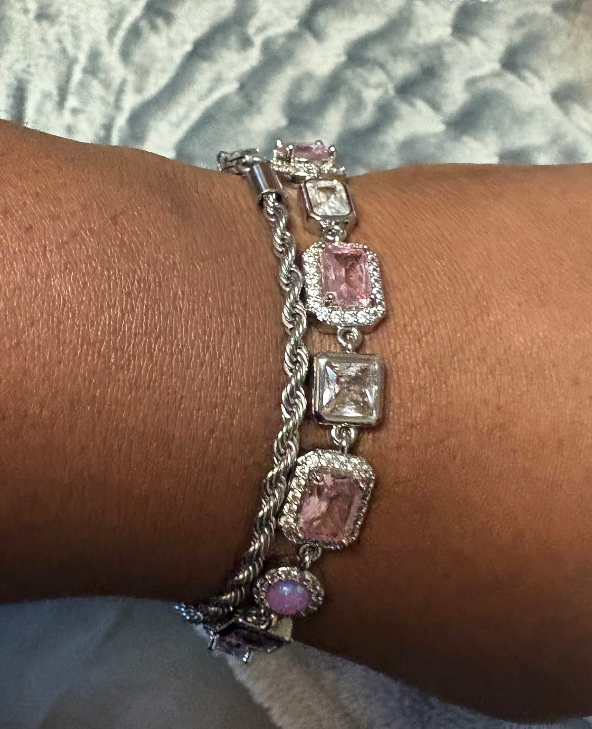 Customer photo review of Amour Pink Solstice Gemstone Bracelet