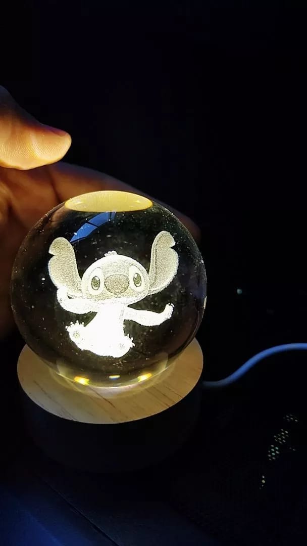Customer photo review of Luminária de Mesa Decorativa LED 3D Stitch USB
