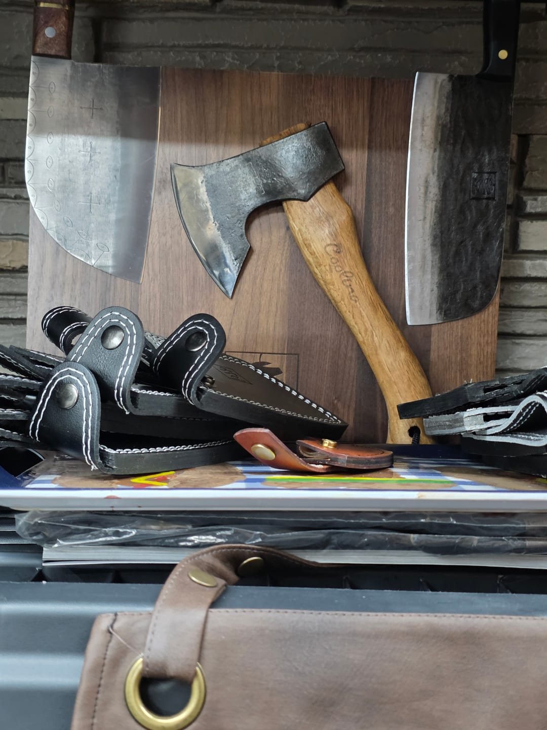 Customer photo review of Walnut Magnetic Knives Holder
