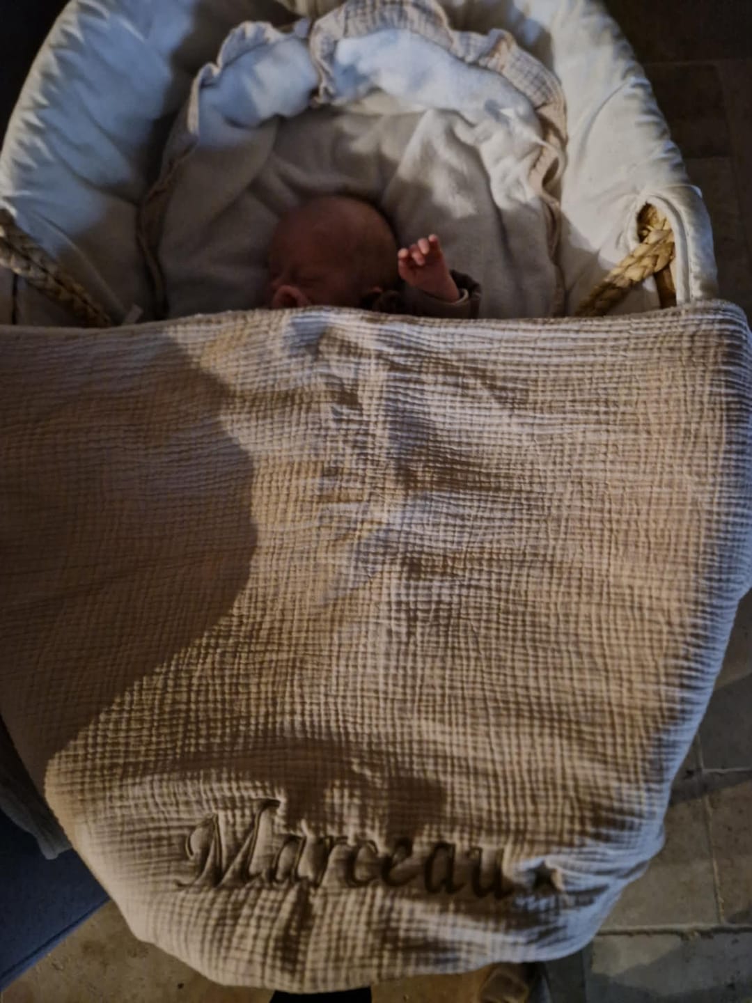 Customer photo review of Couverture Gaze de coton et Polaire