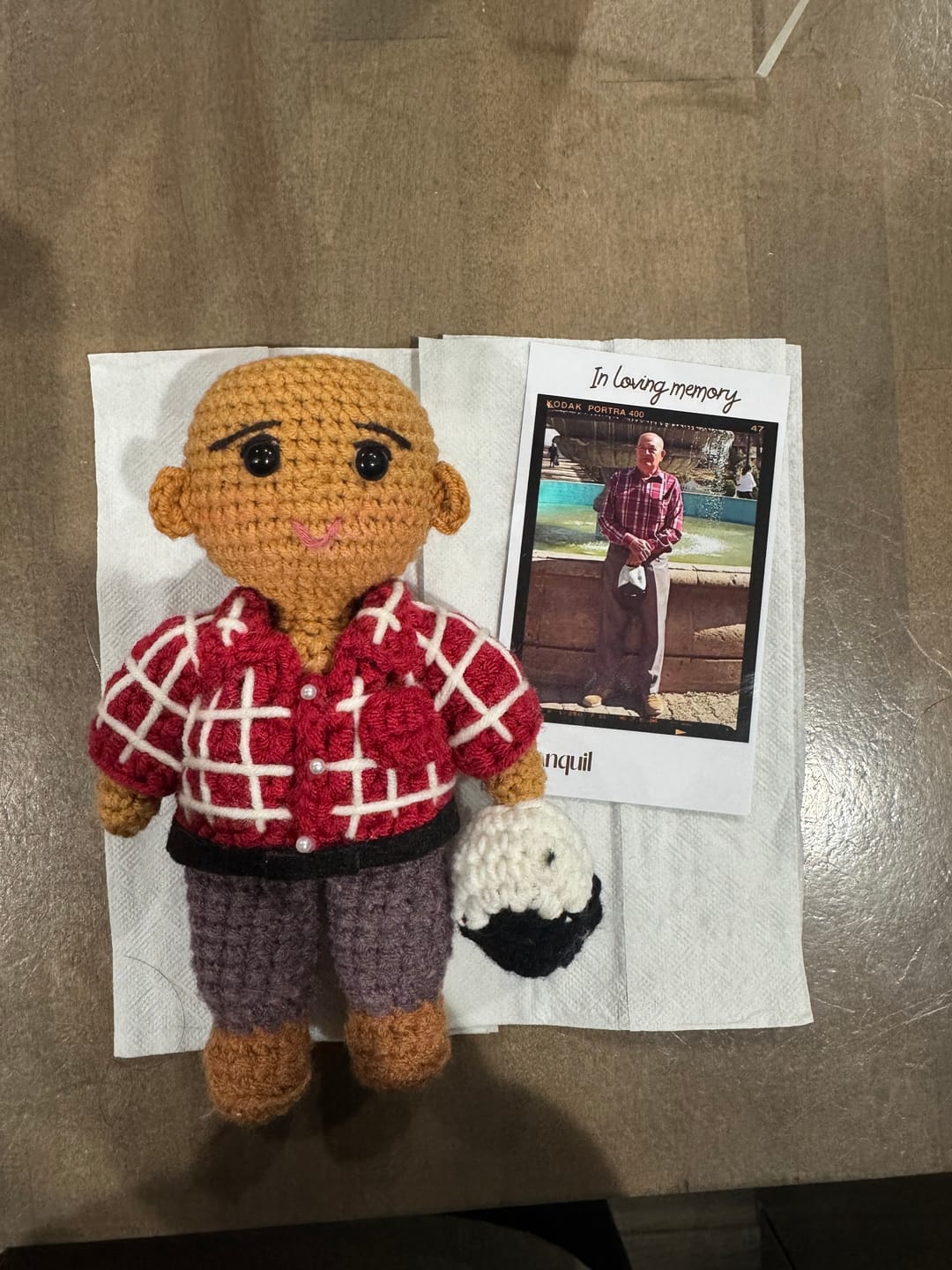 Customer photo review of Tranquil® - Personalized Crochet Doll with Photo Card (Christmas CUT-OFF: Nov 25th)