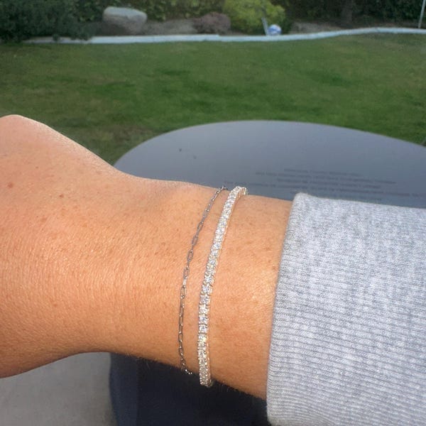 Customer photo review of Clara VVS1 Moissanite Round Cut Tennis Bracelet