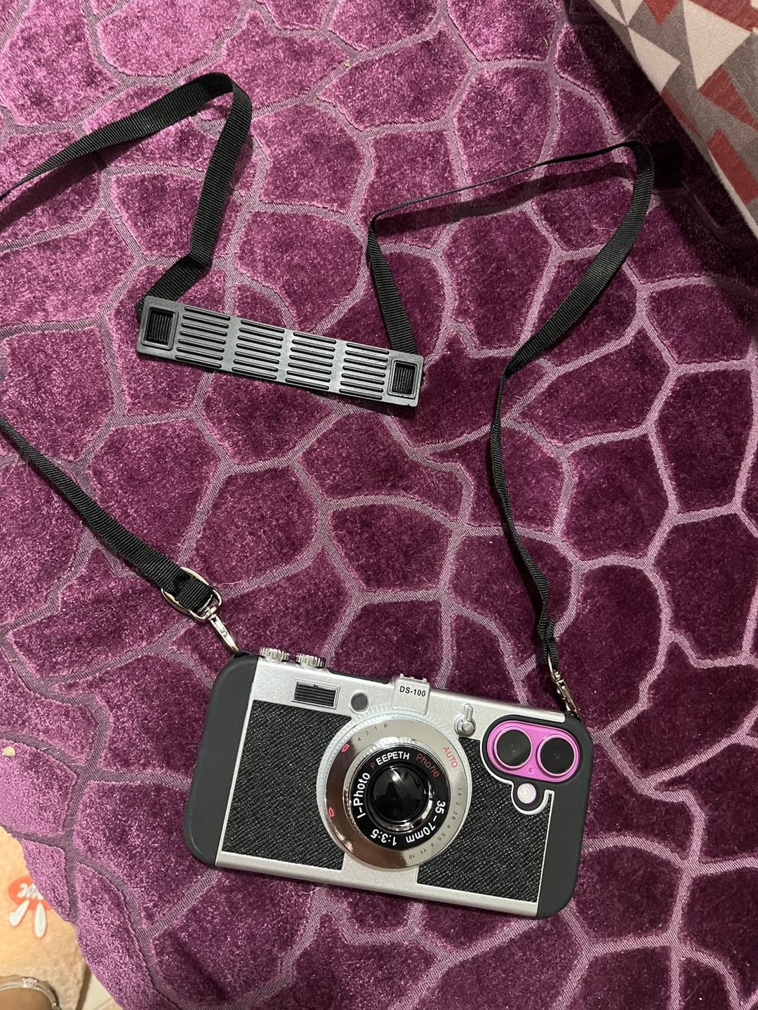 Customer photo review of Emily In Paris iPhone Samsung Pre-Order Black 3D Retro Camera Phone Case Cover