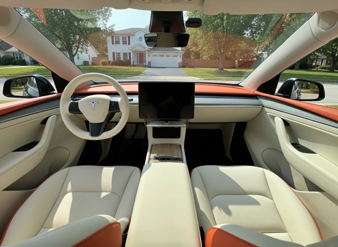 Customer photo review of Nappa Vegan Leather Full Seat Covers for Tesla Model 3/Y/S/X