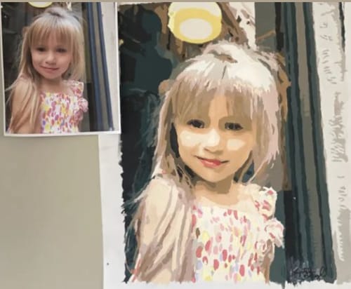 Customer photo review of Custom Portrait Paint By Numbers