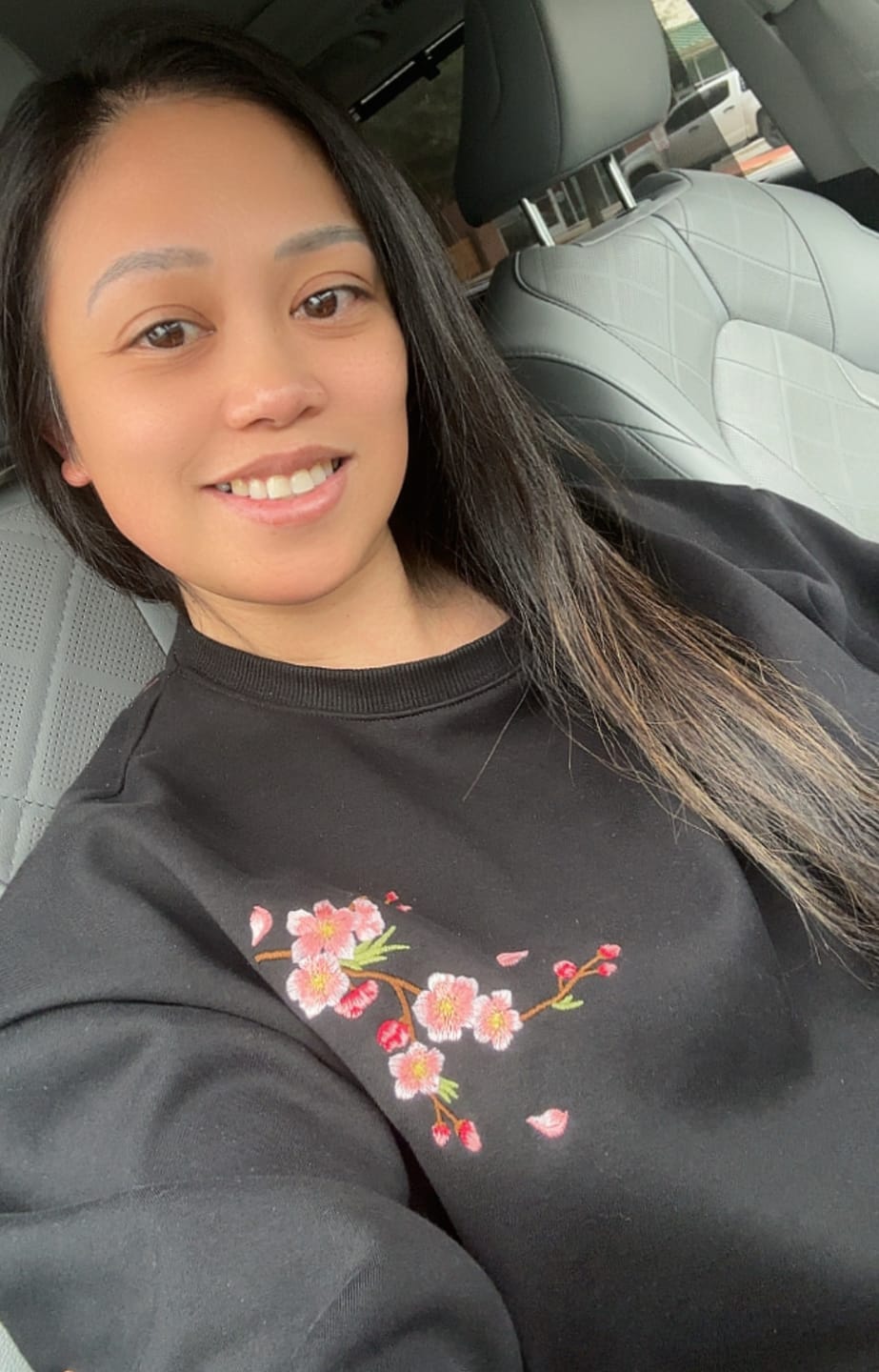 Customer photo review of Sakura Embroidered Sweatshirt