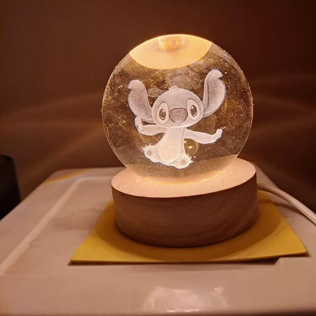 Customer photo review of Luminária de Mesa Decorativa LED 3D Stitch USB