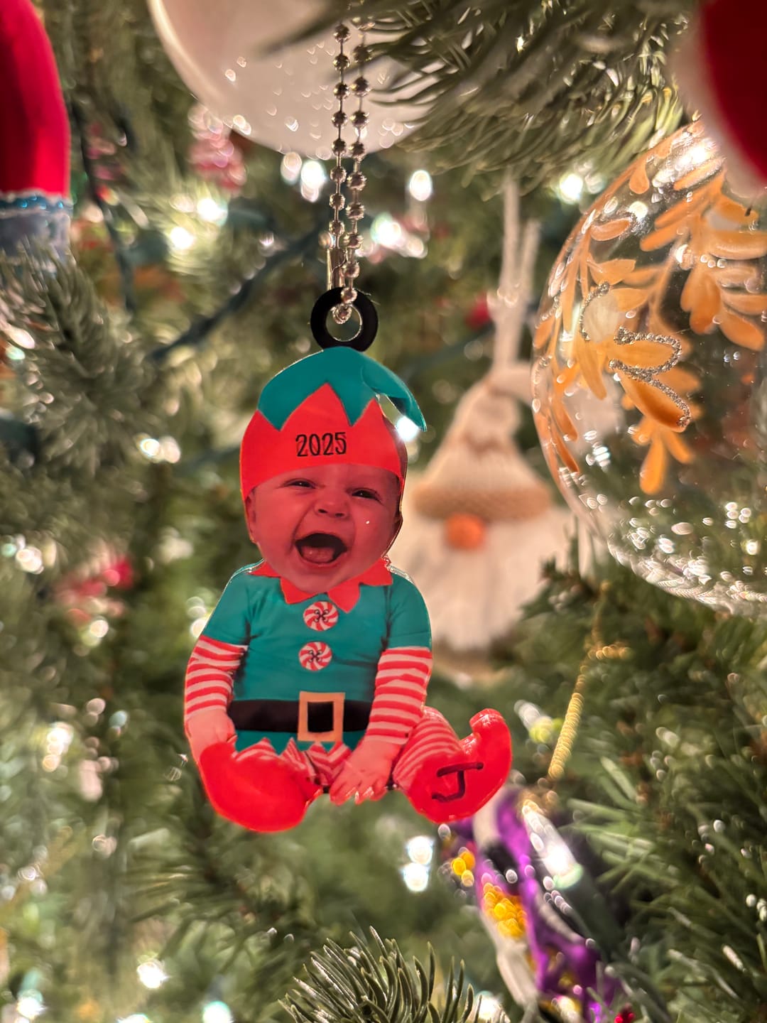 Customer photo review of Adorable Newborn Baby Elf - Personalized Babys Photo Christmas Ornament