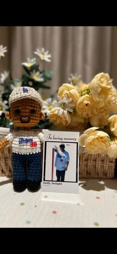 Customer photo review of Dolly® Personalized Crochet Doll with Photo Card