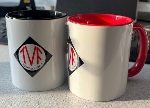 Customer photo review of TassenExpress - Becher Keramik Tasse mit Logo bedruckt 325ml Firmenlogo