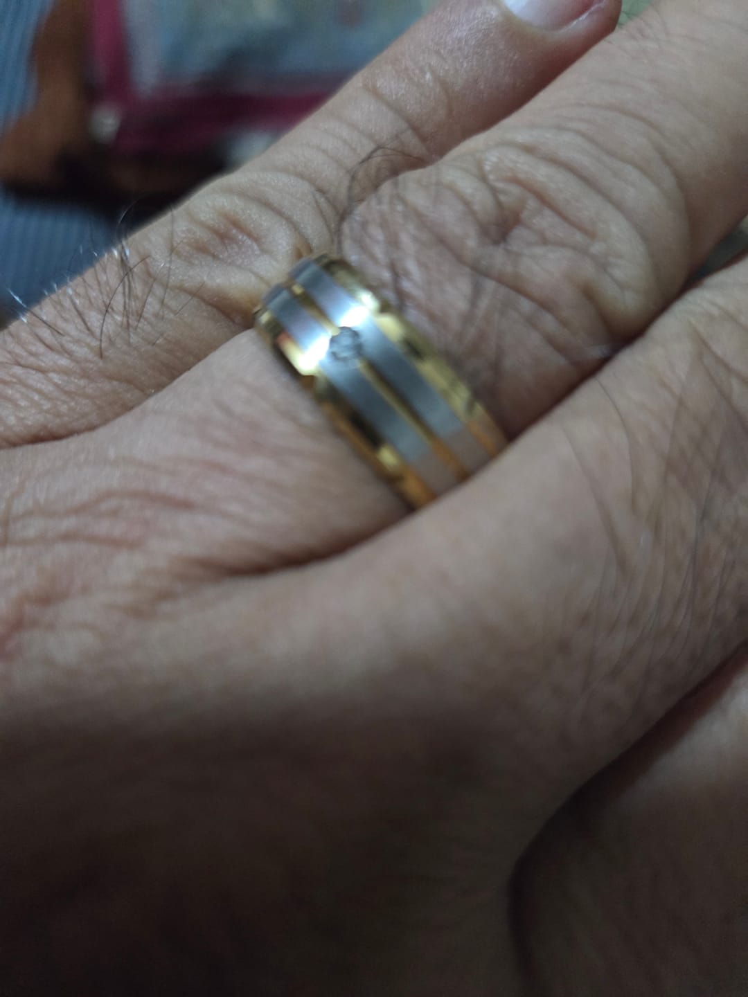 Customer photo review of Splendid Gold Silver Band Ring
