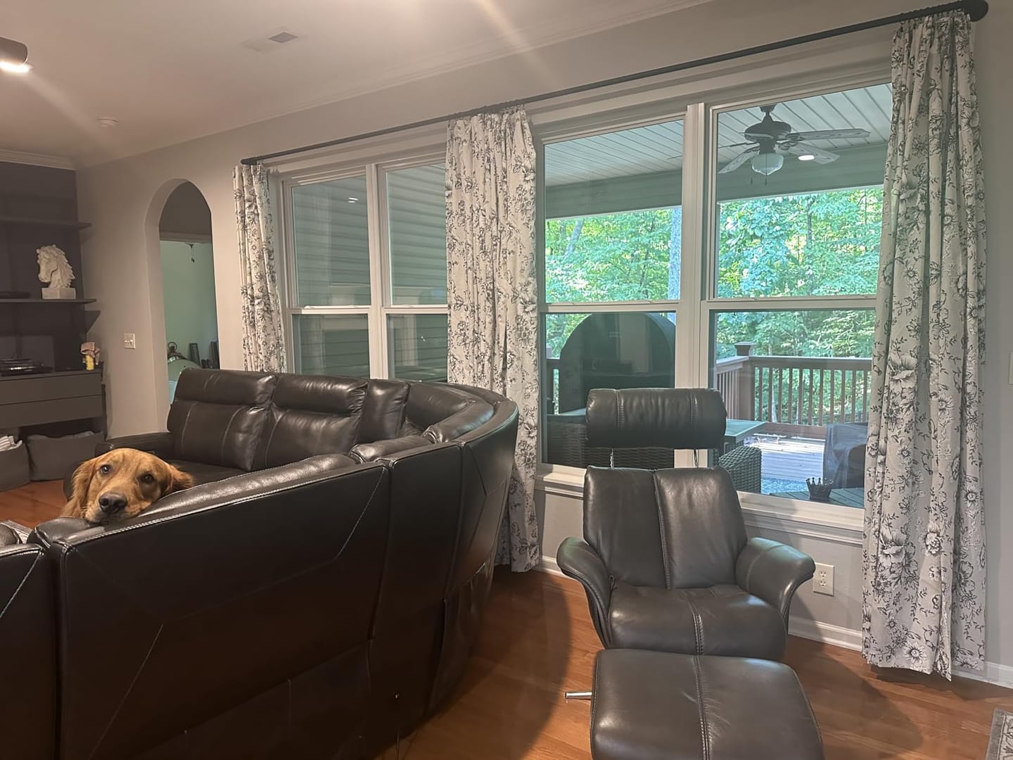 Customer photo review of Linen Blend Floral Blackout Curtains