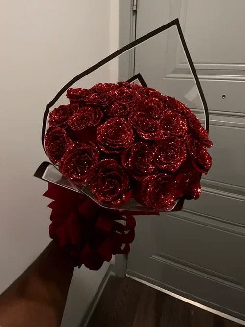 Customer photo review of Glitter Rose Bouquet Gift for Girlfriend & Boyfriend | Couple Anniversary Gift
