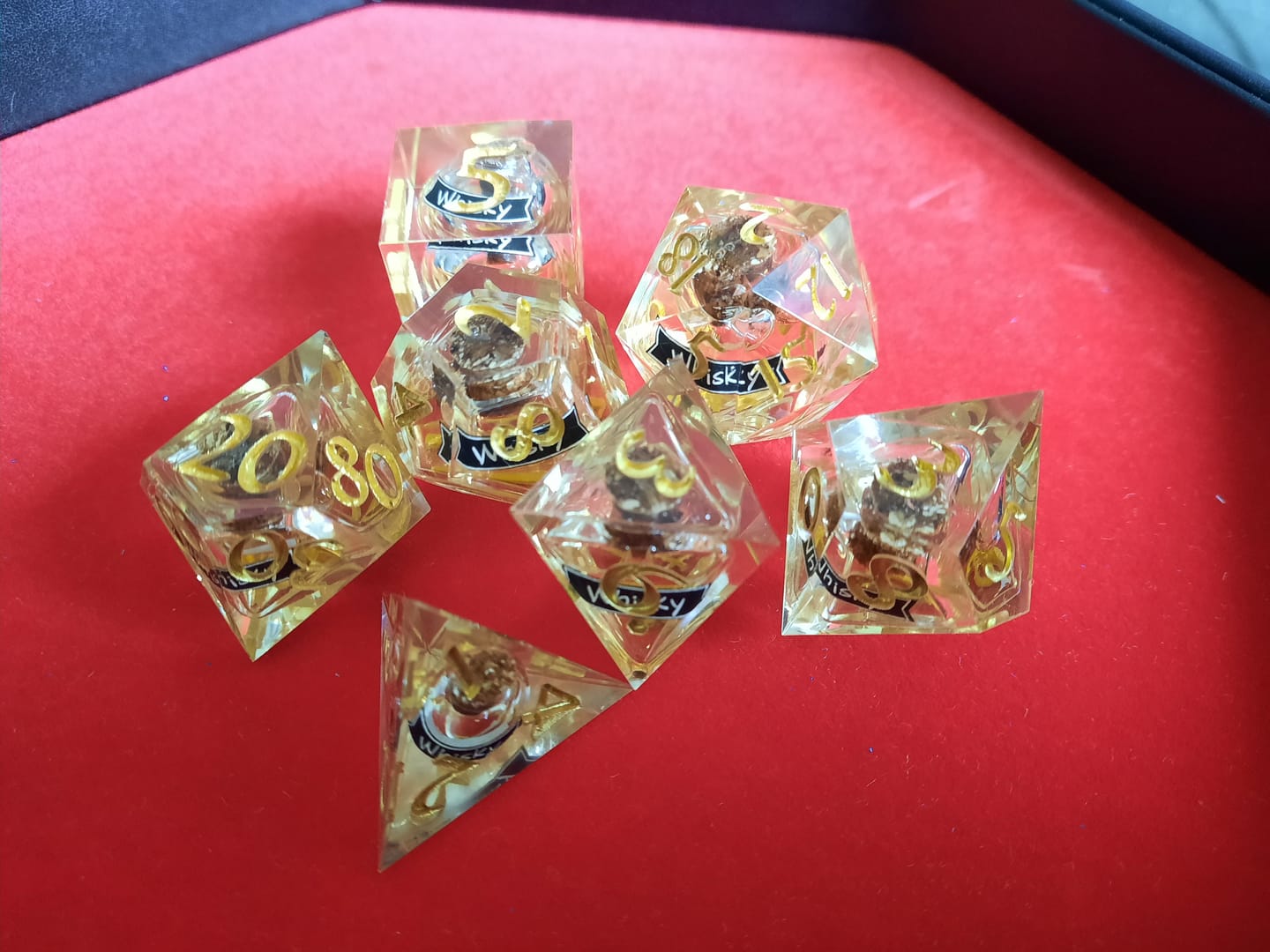 Customer photo review of Whisky Liquid Core Resin Dice Set