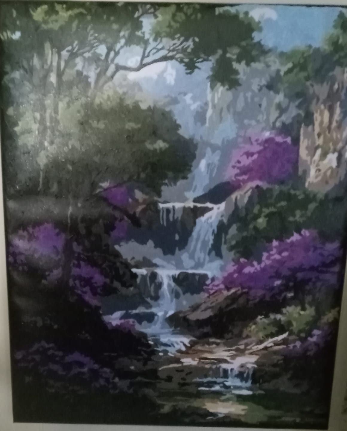 Customer photo review of Purple waterfall | Paint by Number