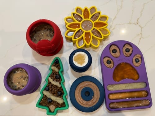 Customer photo review of Freezflower Cup -  Frozen Treat Cup for Calm, Happy Dogs