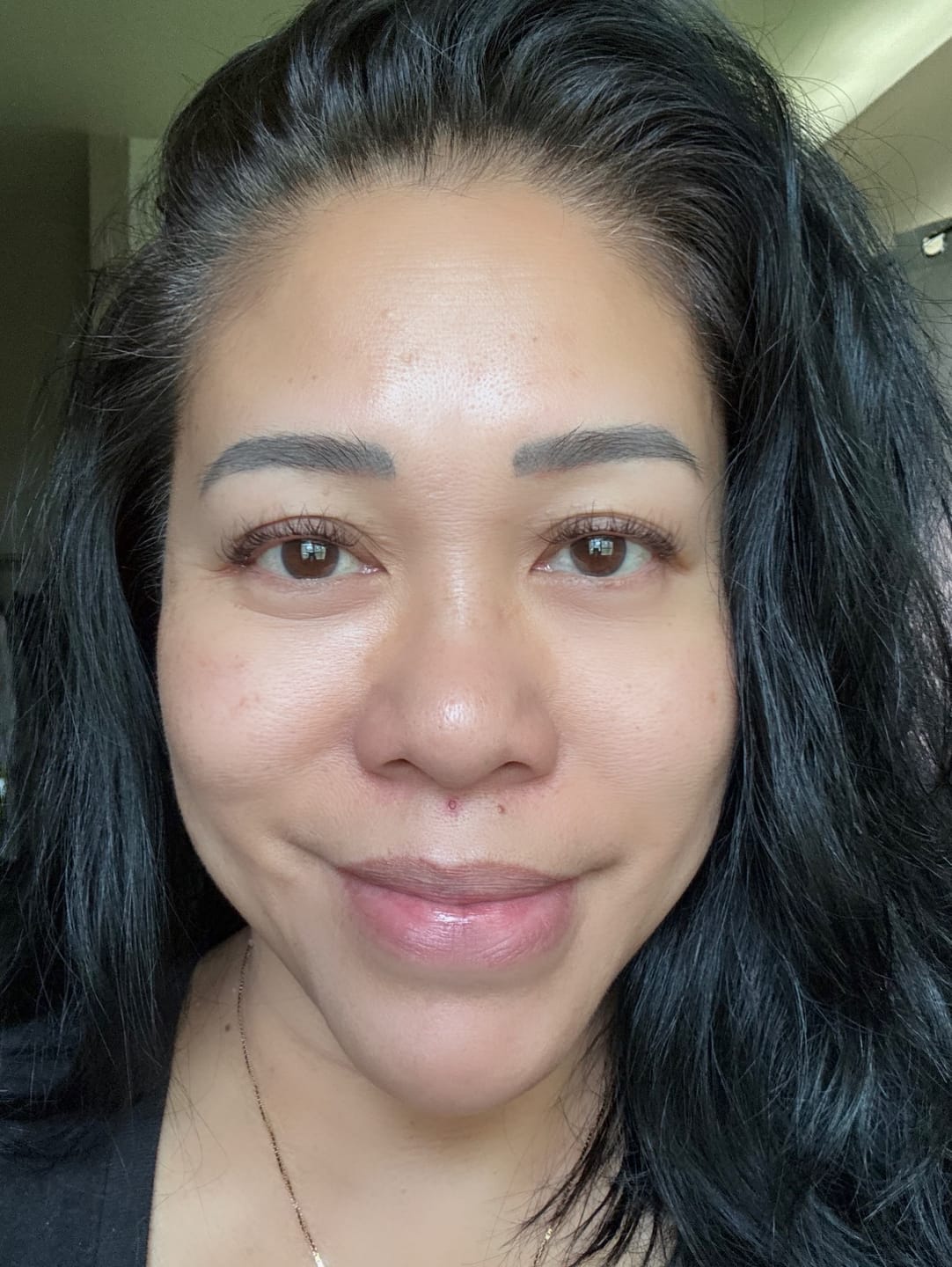 Customer photo review of LuxeBold Brown - Single Length