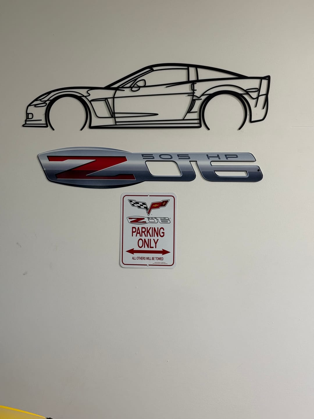 Customer photo review of C6 Z06 Detailed Silhouette Metal Wall Art