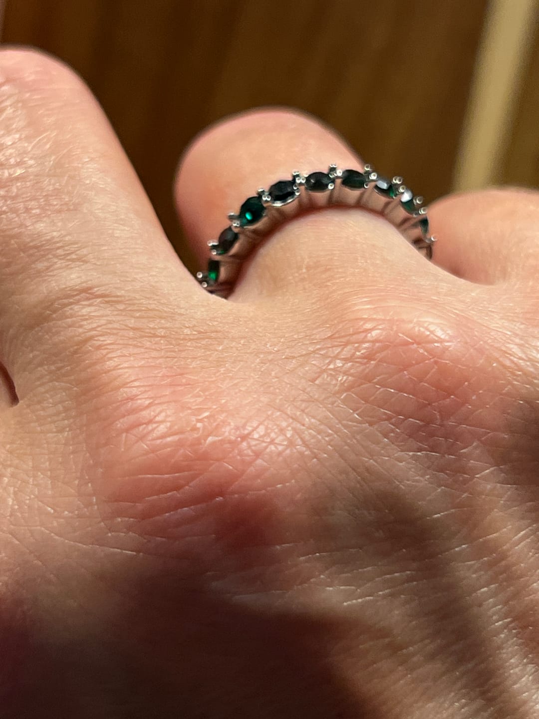 Customer photo review of Emerald Beauty Silver Crystal Ring