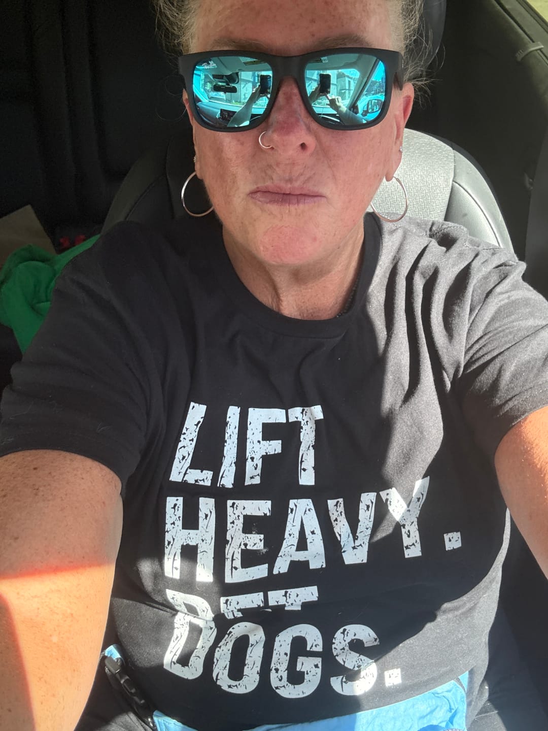 Customer photo review of Lift Heavy Pet Dogs T-Shirt