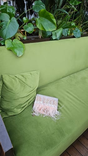 Customer photo review of Shade of Love Feather Clutch