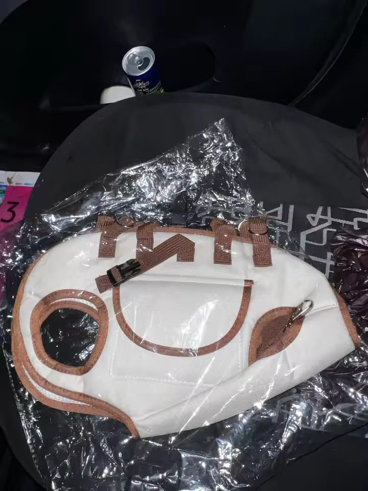 Customer photo review of Arnés de Transporte para Perros Pequeños