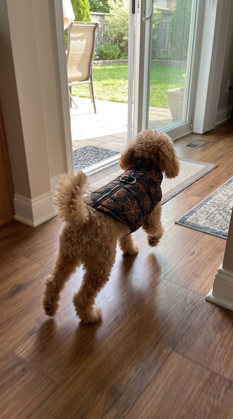 Customer photo review of Warm Whiskers Halloween Pet Vest