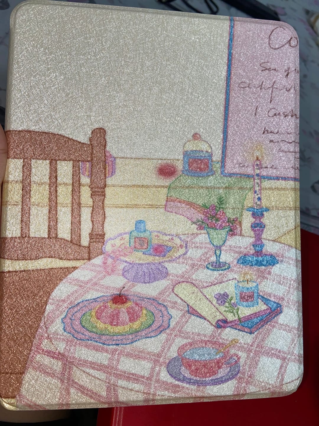 Customer photo review of Vintage Café Aesthetic iPad Cover