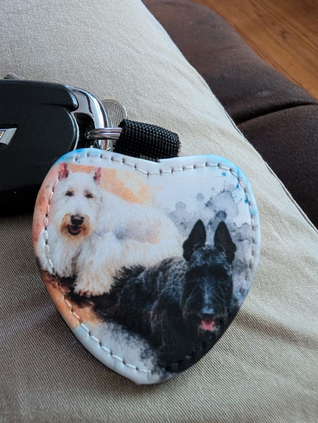 Customer photo review of Watercolor Realistic Portrait - Personalized Keychain