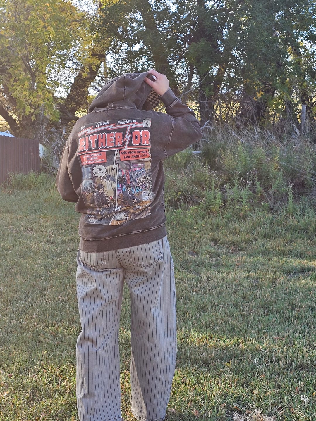 Customer photo review of Either/Or - Snow Washed Loose Cotton Hoodie