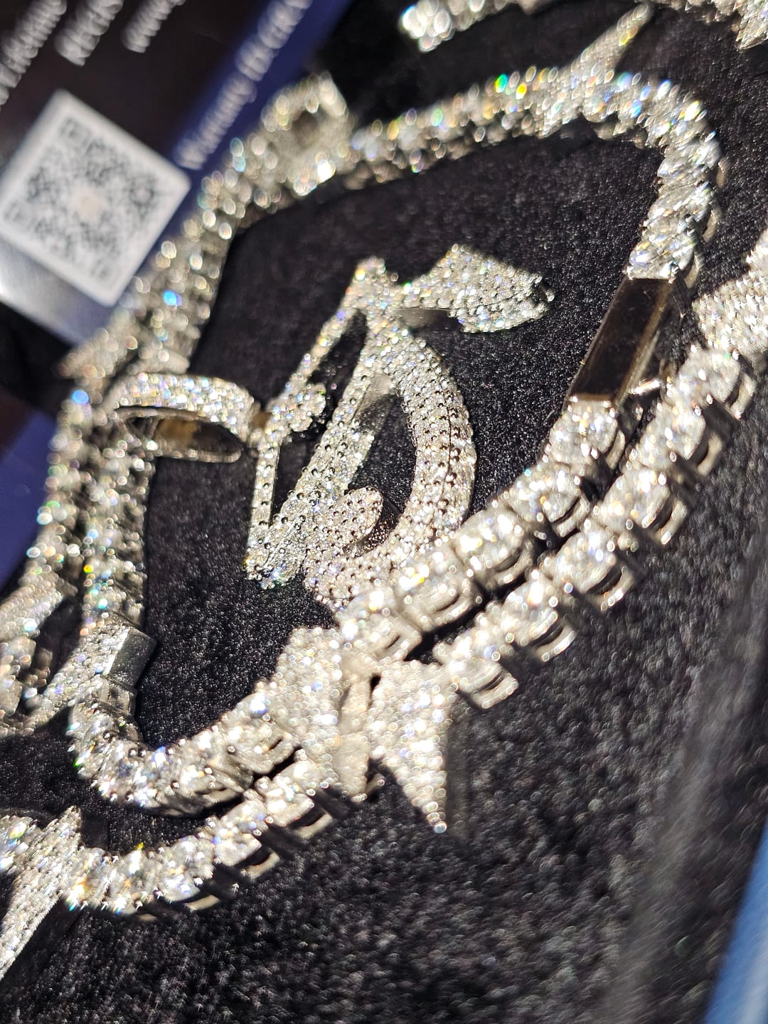Customer photo review of 4MM Moissanite Spiked Tennis Chain 14K Gold