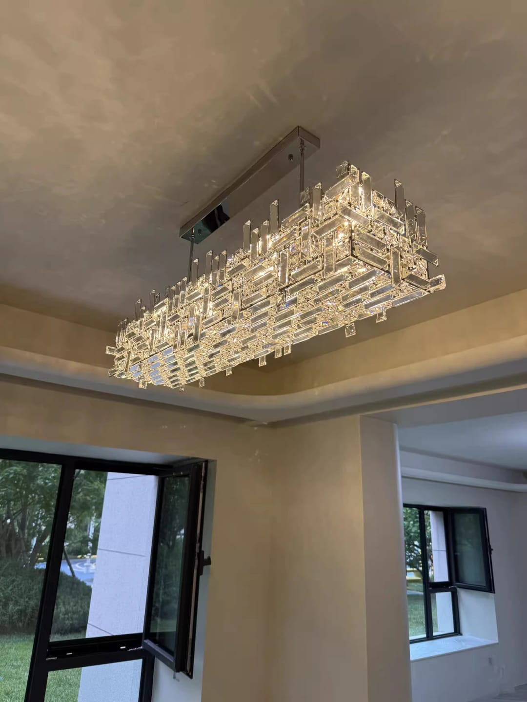 Customer photo review of Raka Luxury Chrome Crystal Chandelier