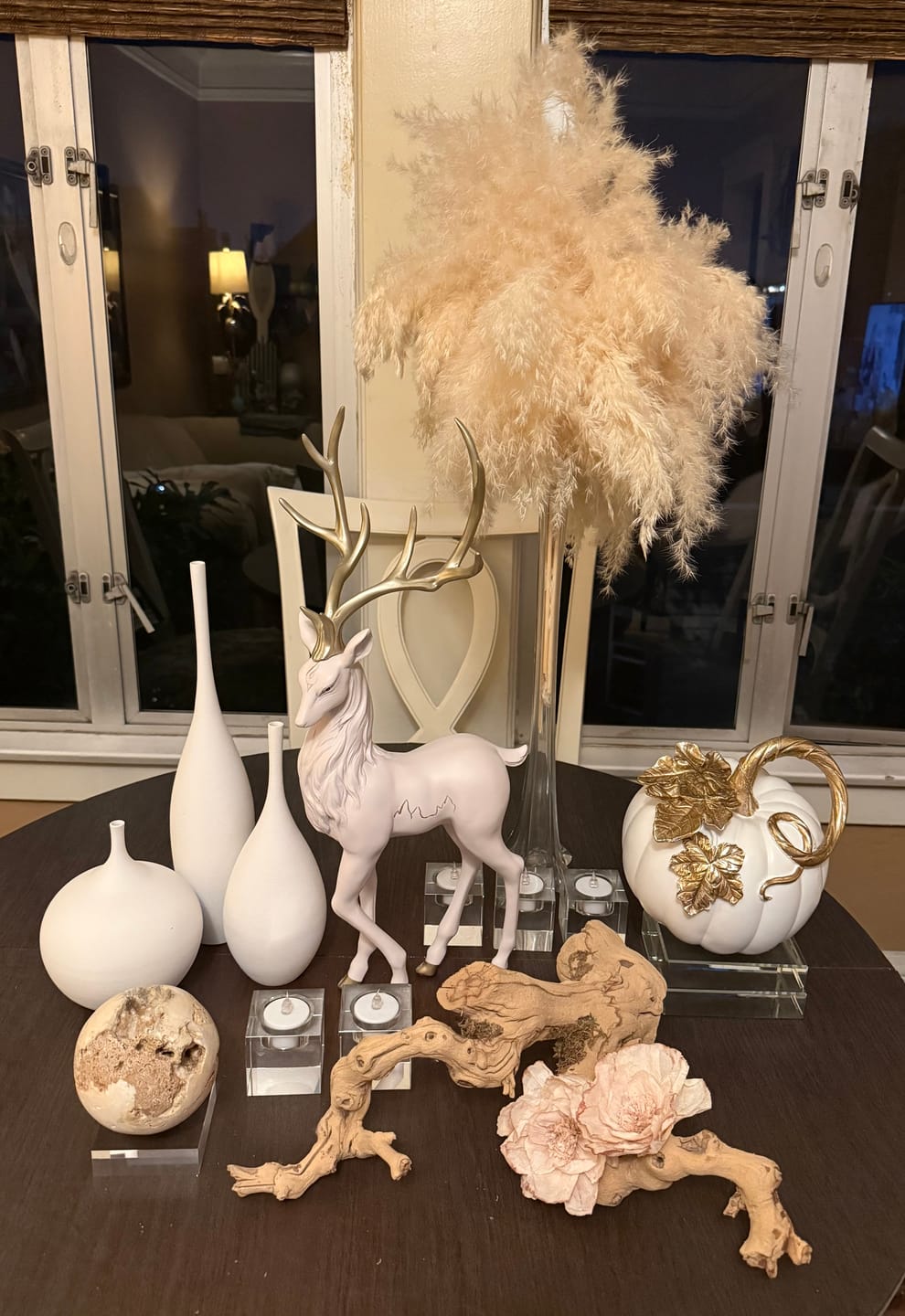 Customer photo review of White & Gold Pumpkin With Leaf Decor - Autumn Decor By Designed By The Boss