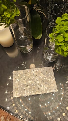 Customer photo review of Sweet Serenity Mother of Pearl Clutch