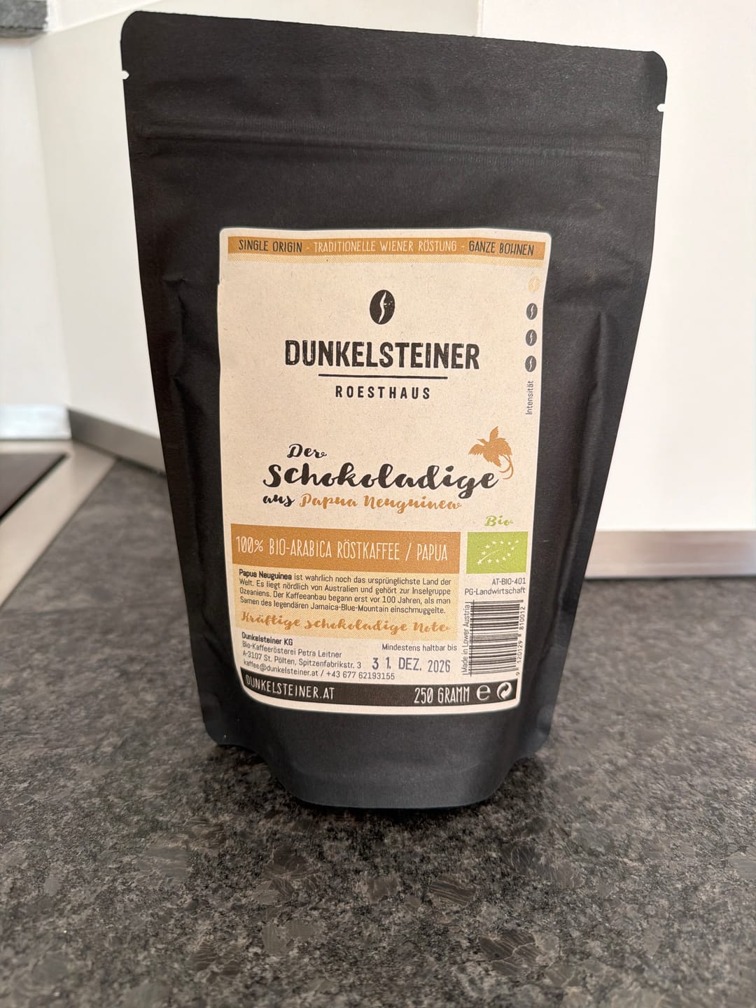 Customer photo review of Probierpackung Bio Arabica Röstkaffee „Der Schokoladige“ aus Papua Neuguinea