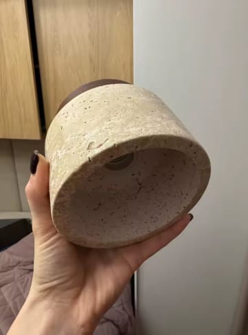 Customer photo review of The Como | Travertine Ceiling Light