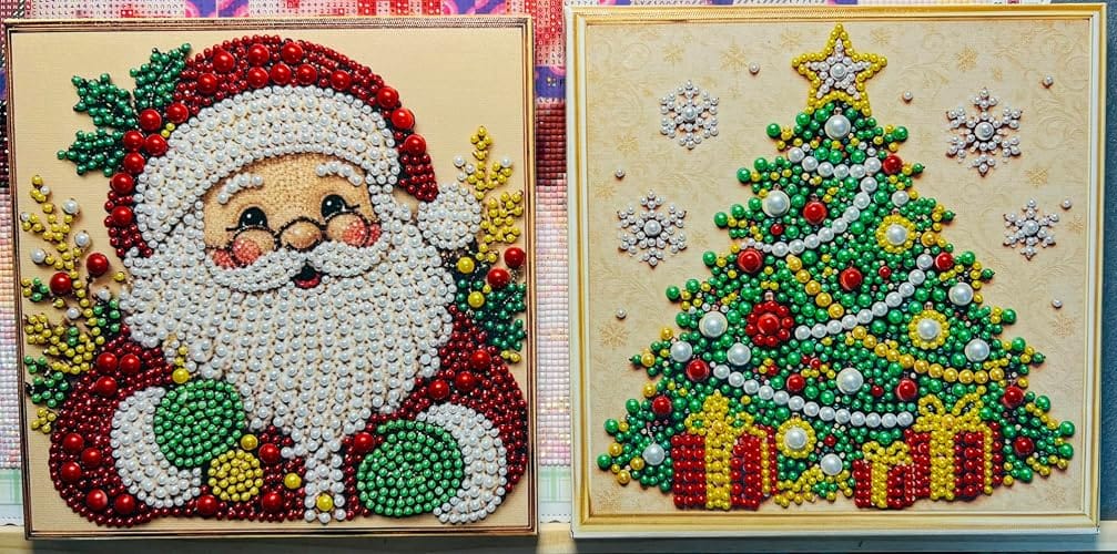 Customer photo review of Christmas Pearl Diamond Painting Kit with Frame