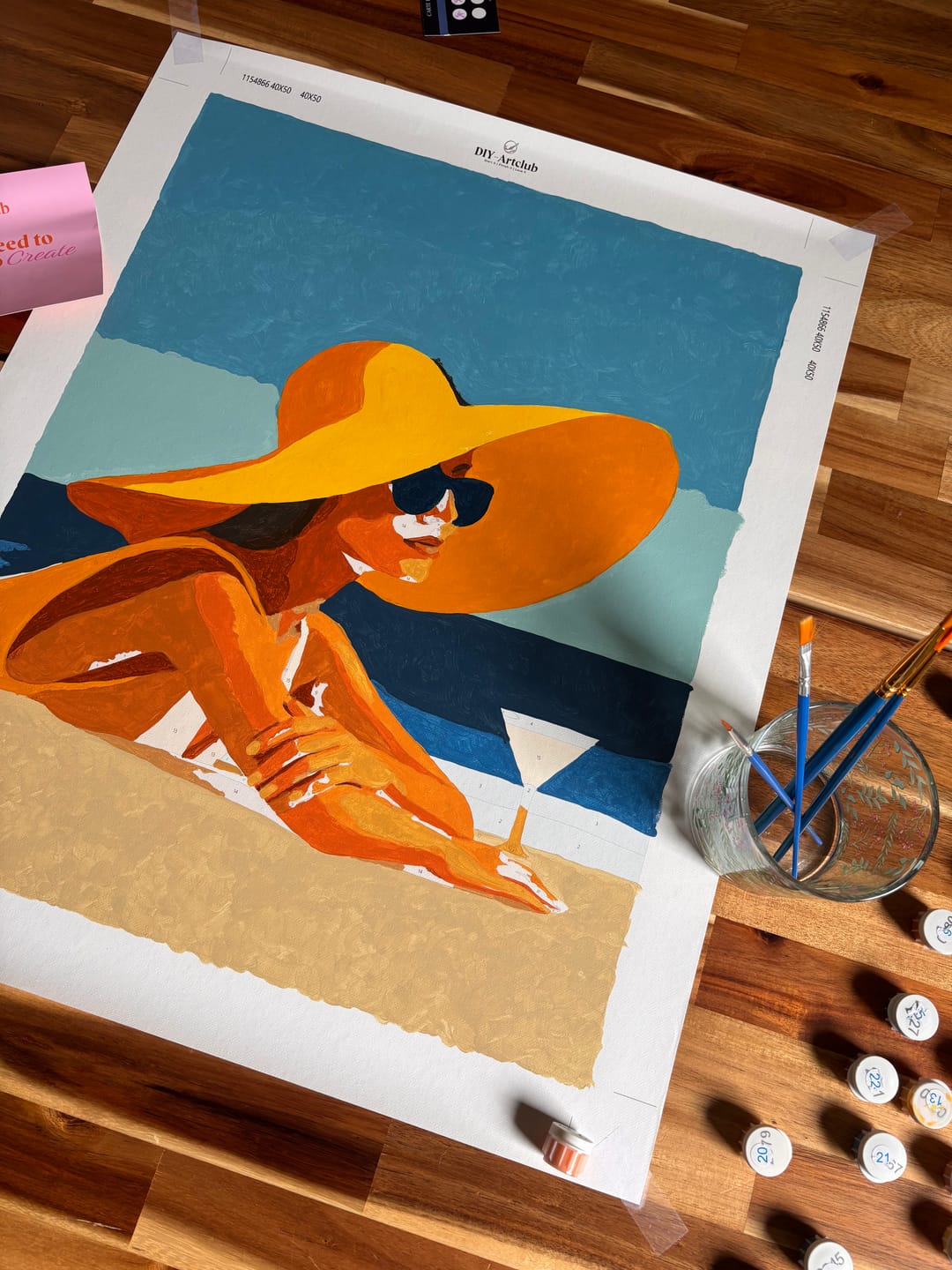 Customer photo review of Drink on a Beach | Paint by Number